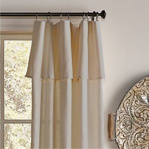 50”x84” Light Filtering Drop Cloth Window Curtain Panel - Linen - Farmhouse